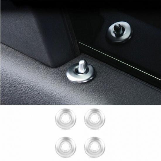 Fit For 2016- Cadillac XT5 ABS Silver Inner Door Bolt Lock Down Ring Trim