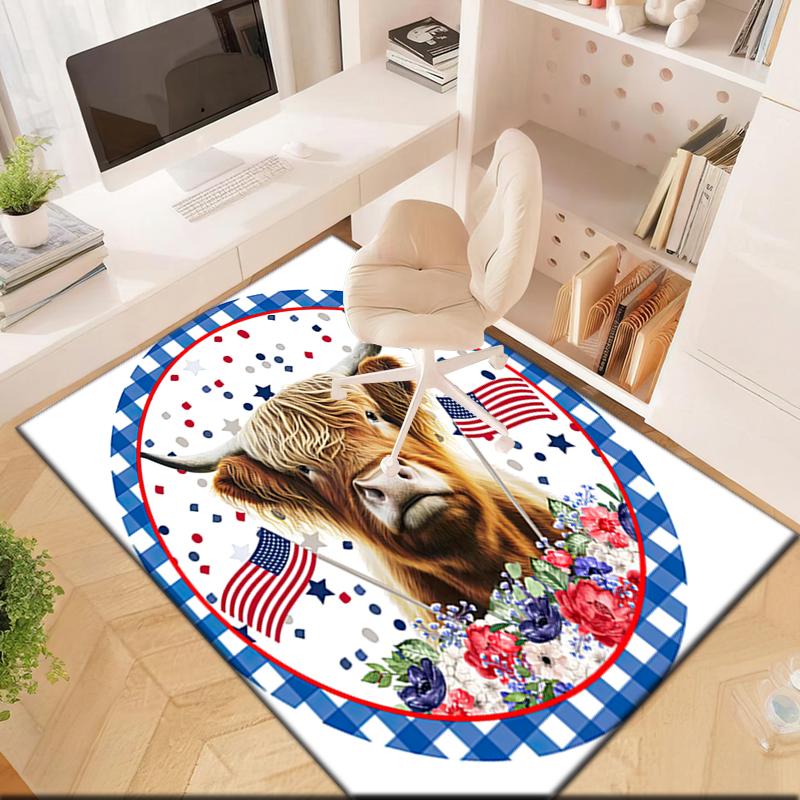 1pc American Flag Patriotic Pet Carpet Rug for Living Room Bedroom Home Sofa Decoration,Kids Play Non-slip Floor Mat