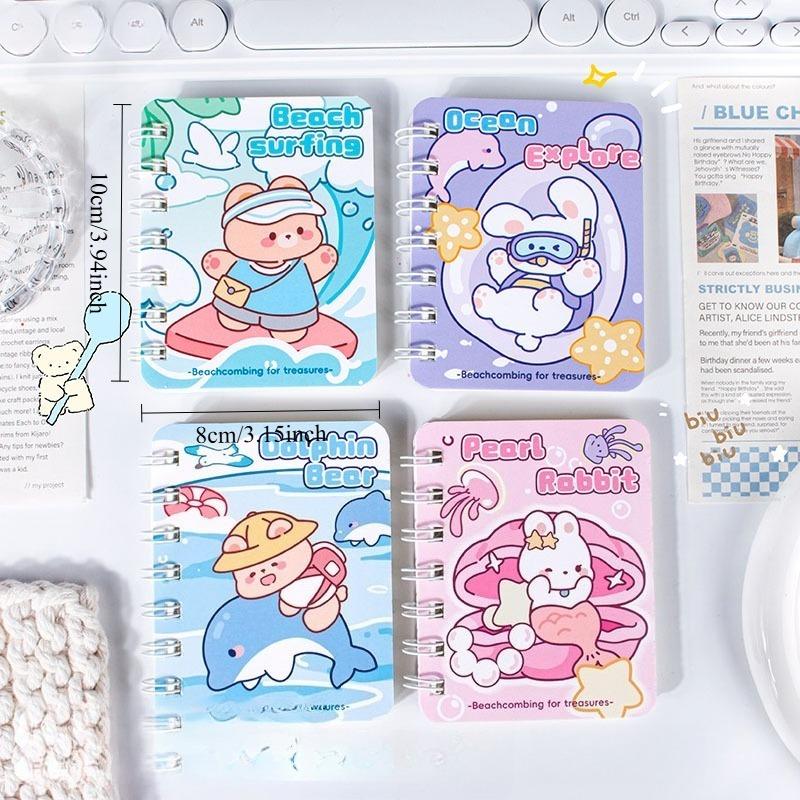 1Pc Underwater World Cartoon Horizontal Line Notebook Cute Mini Portable Pocket Coil Book Holiday Gift Novelty Stationery Teacher Party Favors Back To