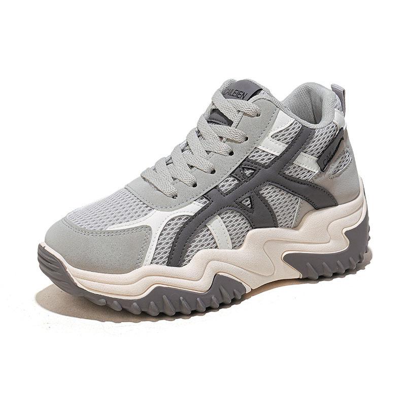 Daddy shoes 22 autumn new breathable mesh thick sole heightening casual sports shoes