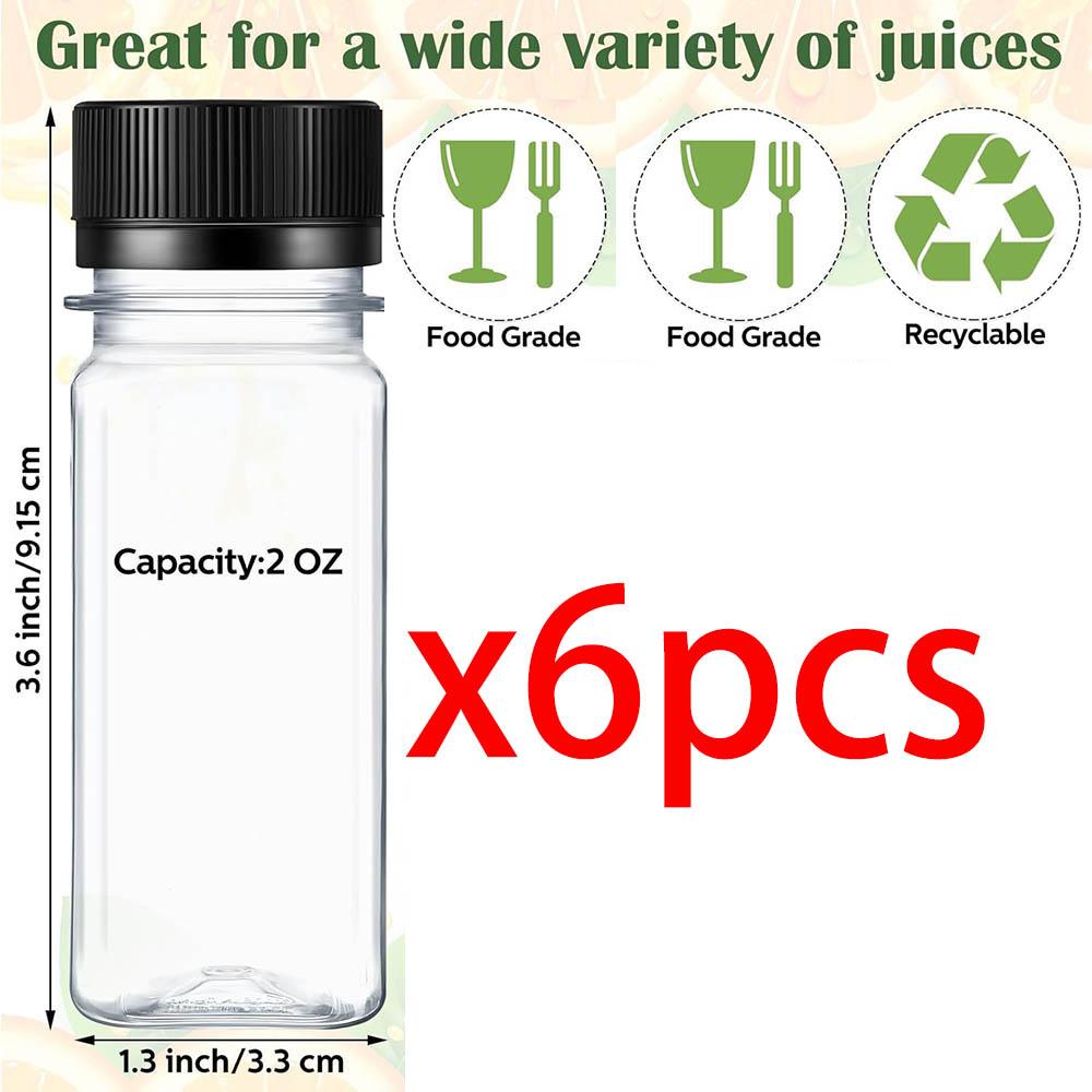

2oz Plastic Bottles Mini Juice Bottle with Screw Lid Small Empty Reusable Liquid Vial Drinking Beverage Container Freezer Safe 60ML