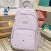 Cute Light Blue Backpack with Padded Top Handle Front Zipper Pocket Adjustable Straps Casual School Bag