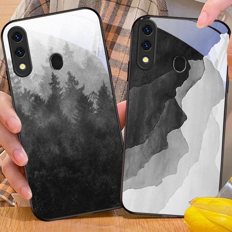 Ink landscape painting For Samsung Galaxy A50 A52 A52s A53 A54 A55 A56 A51 A80 A70 A71 A35 A34 A30 A26 A25 A22 Glass Phone Case