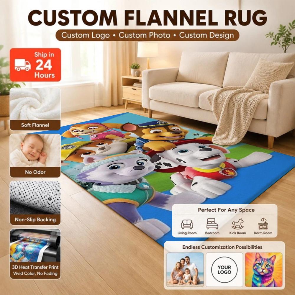 Paw Patrol Pups' Happy Time Patterned Rug Durable Stainresistant Carpet For Hallway Balcony Study Home Party Decor Birthday Gift