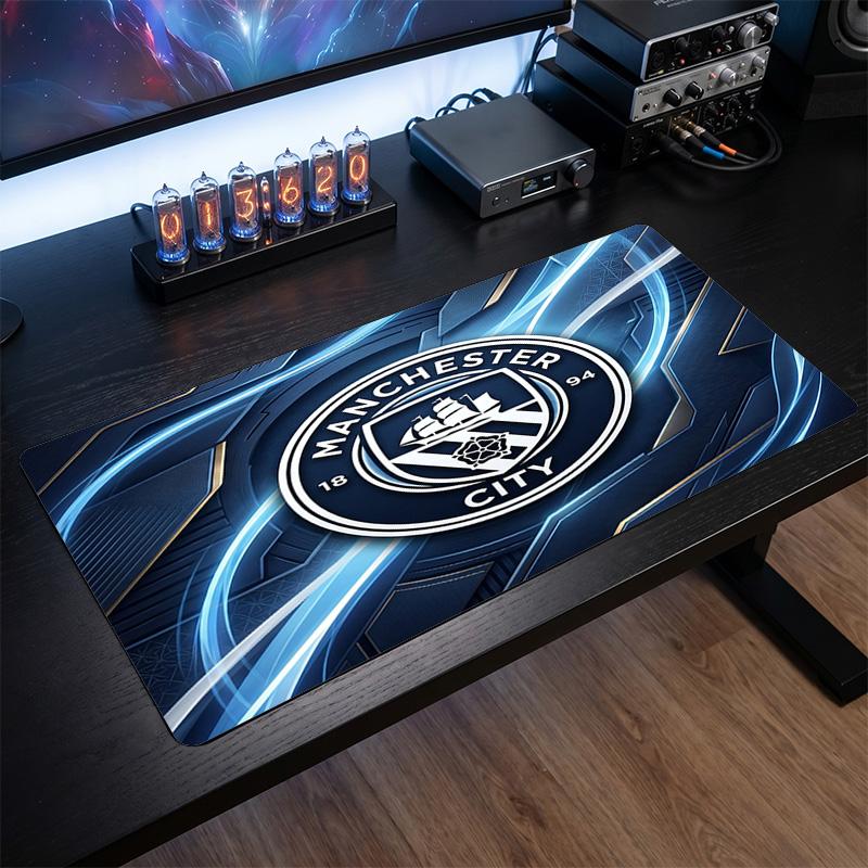 Alfombrilla de ratón grande impresa del Manchester City, alfombrilla de escritorio suave de goma antideslizante para decoración de oficina, portátil y ordenador