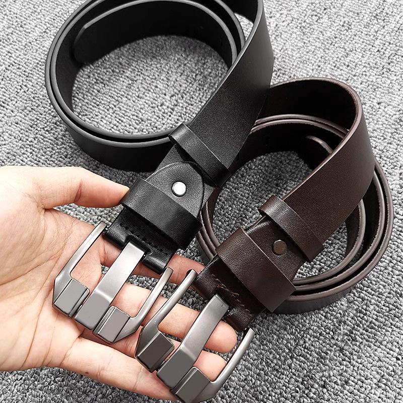 Men's Retro Vegetable-Tanned Leather Belt – Stylish Accessory for Jeans and Suits