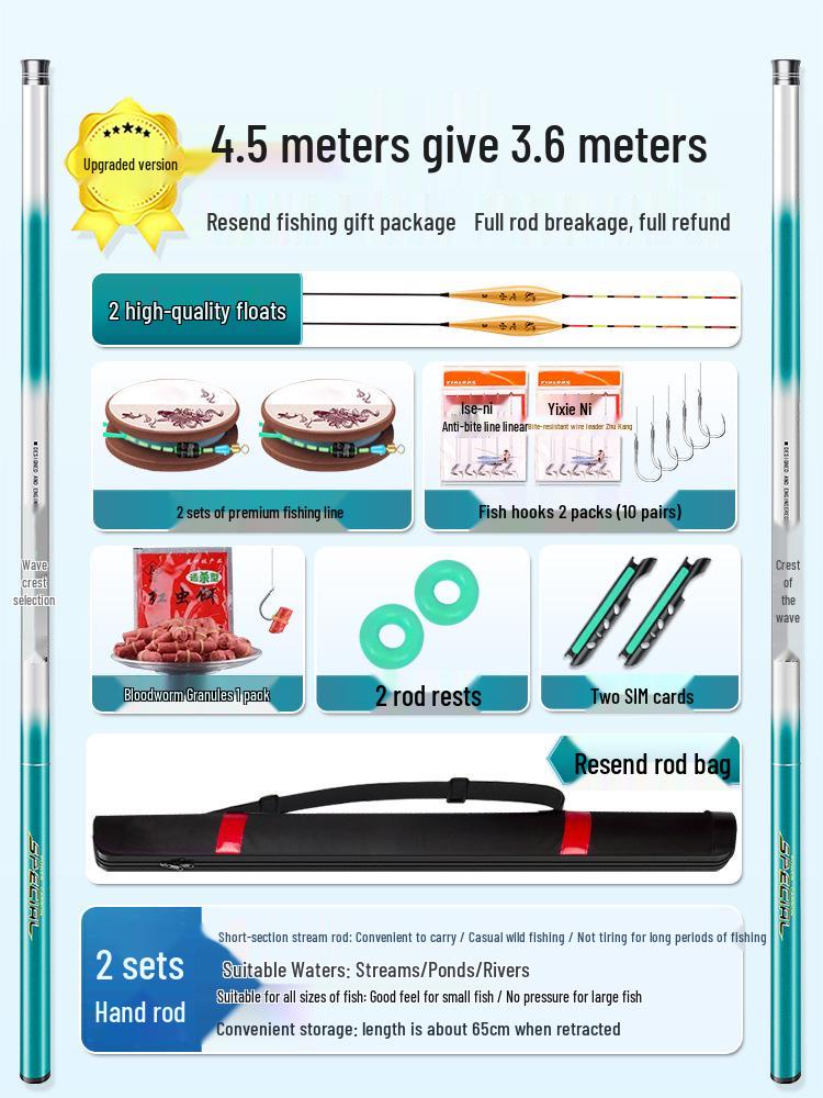Ultralight Ultra-hard Wild Fishing Rod - 28 & 19 Action, Black Pit Big Fish, Lightweight Platform Carp Fishing Tackle