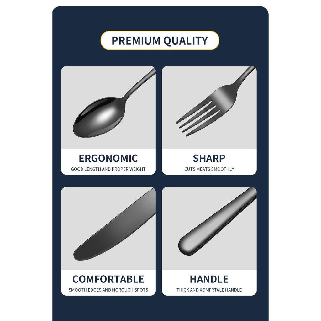 Popular 1010 Stainless Steel Tableware, Knife, Fork, Spoon Set, 24 Piece Set/16 Piece Set, Western Food Tableware Is Cheap