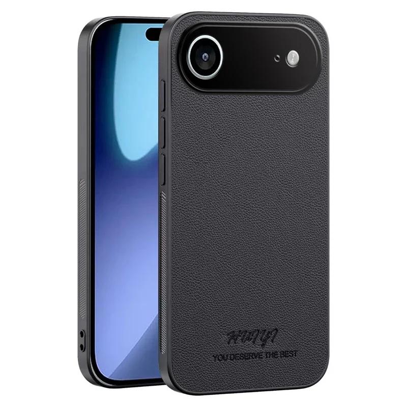 Car Magnetic Cover for Iphone 17 Pro Max 17 Air Luxury Leather Matte Soft Frame Protective Back Case for Iphone 17 16E 16Promax