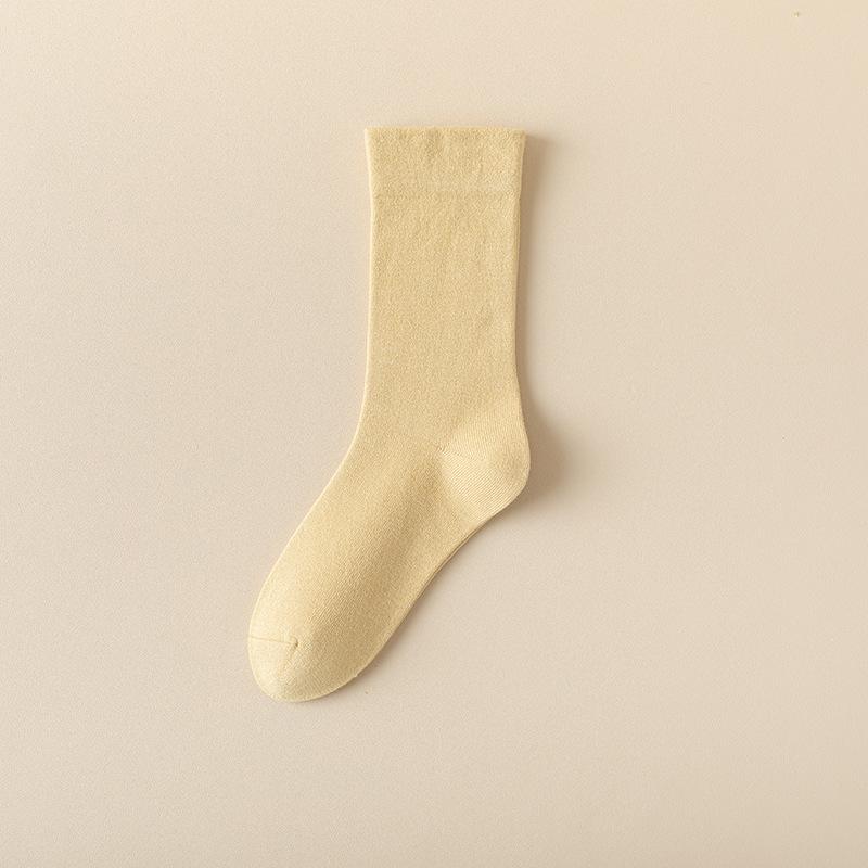 Female Autumn and Winter Thin Wool Warm Cotton Boneless Sleep Month High Tube Pile Socks