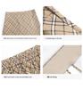Korean High Waist Plaid A-Line Midi Skirt - Plus Size, Flaw-Slimming Women's Fall Fashion (66070)