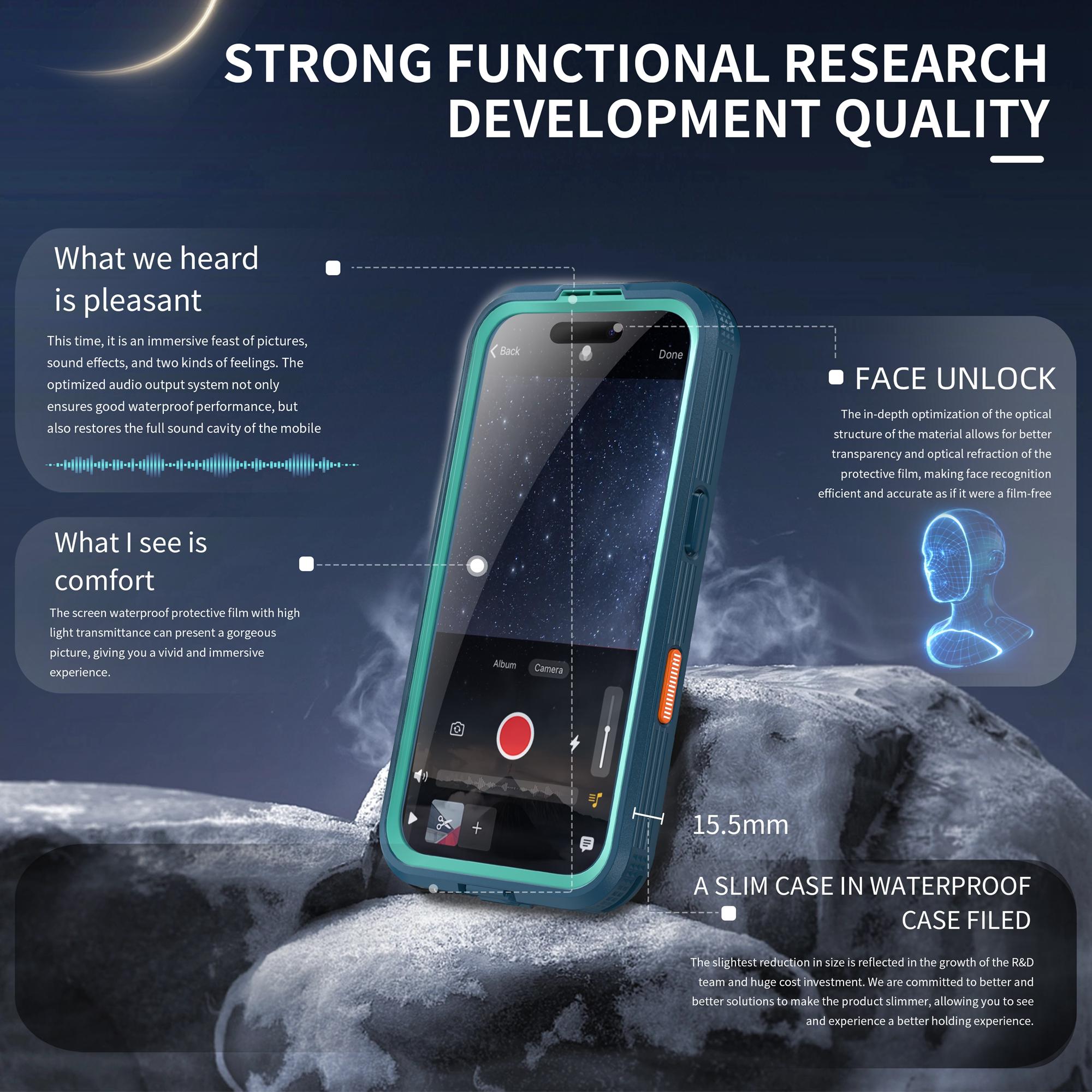 

REDPEPPER Чохол для iPhone 16 Сумісний з MagSafe Водонепроникний IP68 Прозорий Чохол для Телефону