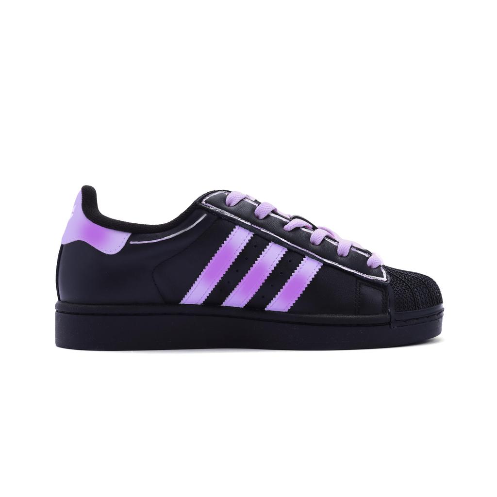 Adidas Originals Superstar 2 Leather Low top Skateboard Shoes Women's Black Purple JH9977(Team1704-SBOX)