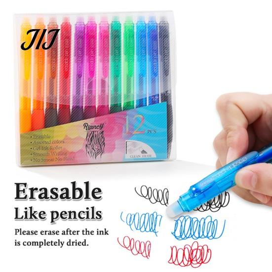 Journaling And Planning Pens Retractable Erasable Gel Pen, 0.5mm Fine Point Clickable Thermal Reusable Copybook Friction Correction Pen for