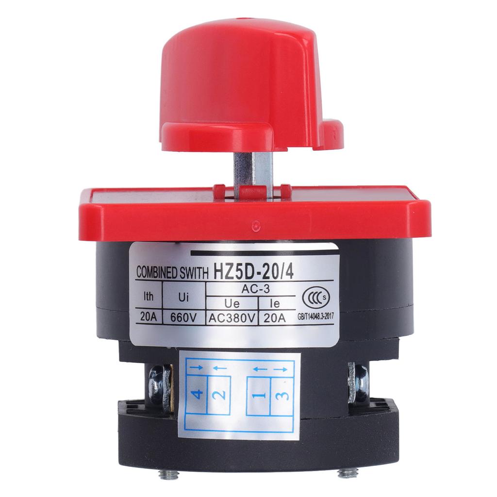 BERM Changeover Switch Rotary Knob 1 Pole 2 Position Accessory for Power Control AC 380V