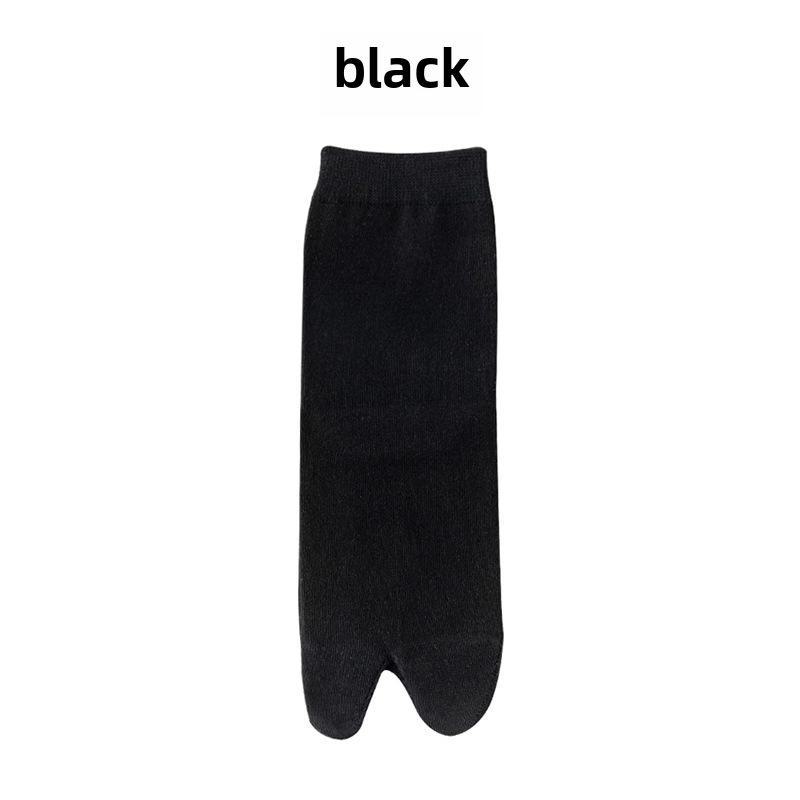 

Женские зимние хлопковые носки с раздельными пальцами Zhuji — в японском стиле, однотонные, средней длины, модные, впитывающие пот и дезодорирующие. One Size чёрный