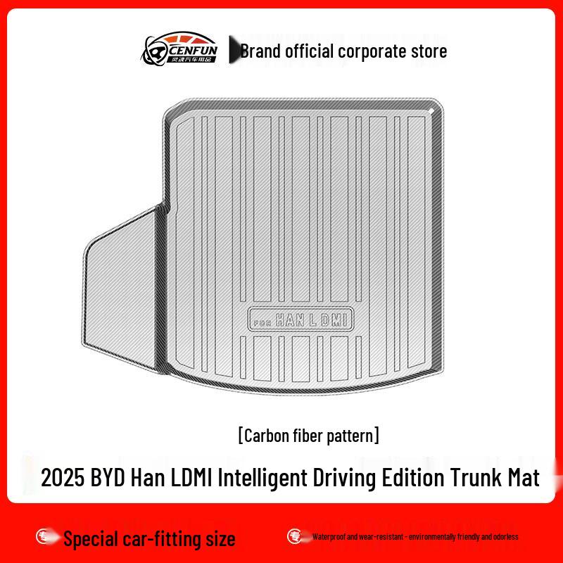 BYD Han L DM-i/EV TPE Floor & Trunk Mats - Eco-friendly, Waterproof, Carbon Fiber Design