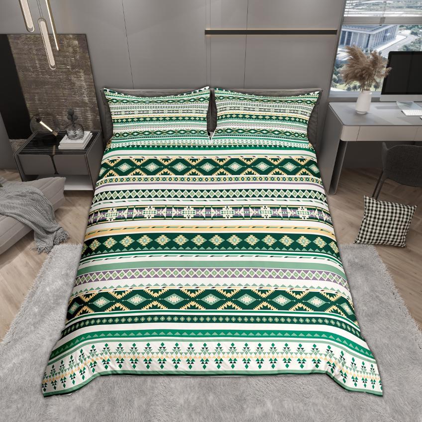 Homewish Vintage Aztec Bettwäsche-Set 2-teilig/3-teilig Bohemian Geometrie Bettwäsche Südwestliches Stammesmuster Bettbezug-Set