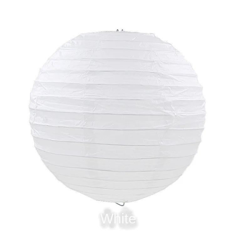 4/6/8/10/12/14/16inch Chinese Paper Ball Lampion Hanging White Wedding Decoration Paper Lanterns Lampshade Birthday Party Decor
