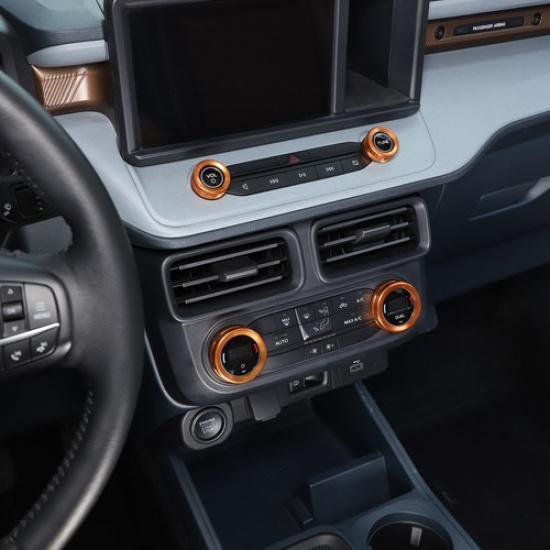 Orange Air Conditioner Audio Volume Switch Knob Trim Ring For Ford Maverick 22+