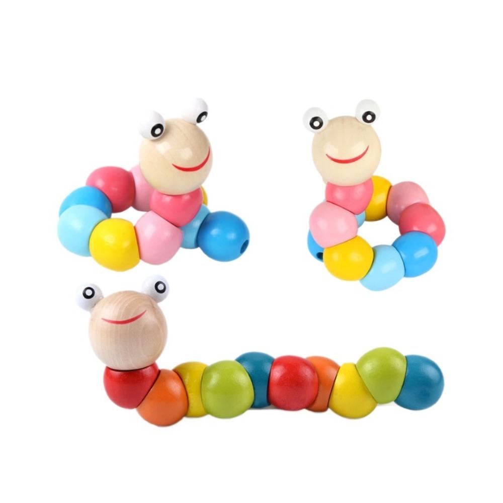 Kids 8-Note Xylophone Lacing Clock Rainbow Tower Four Sets Column Shape Board Worm Twist Baby Educational Toy MHWJ-003