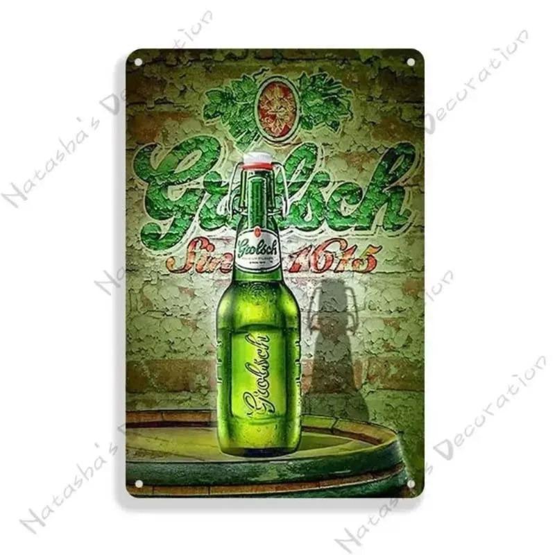 Beer Advertising Metal Sign, Vintage Pub Decor 30x20cm