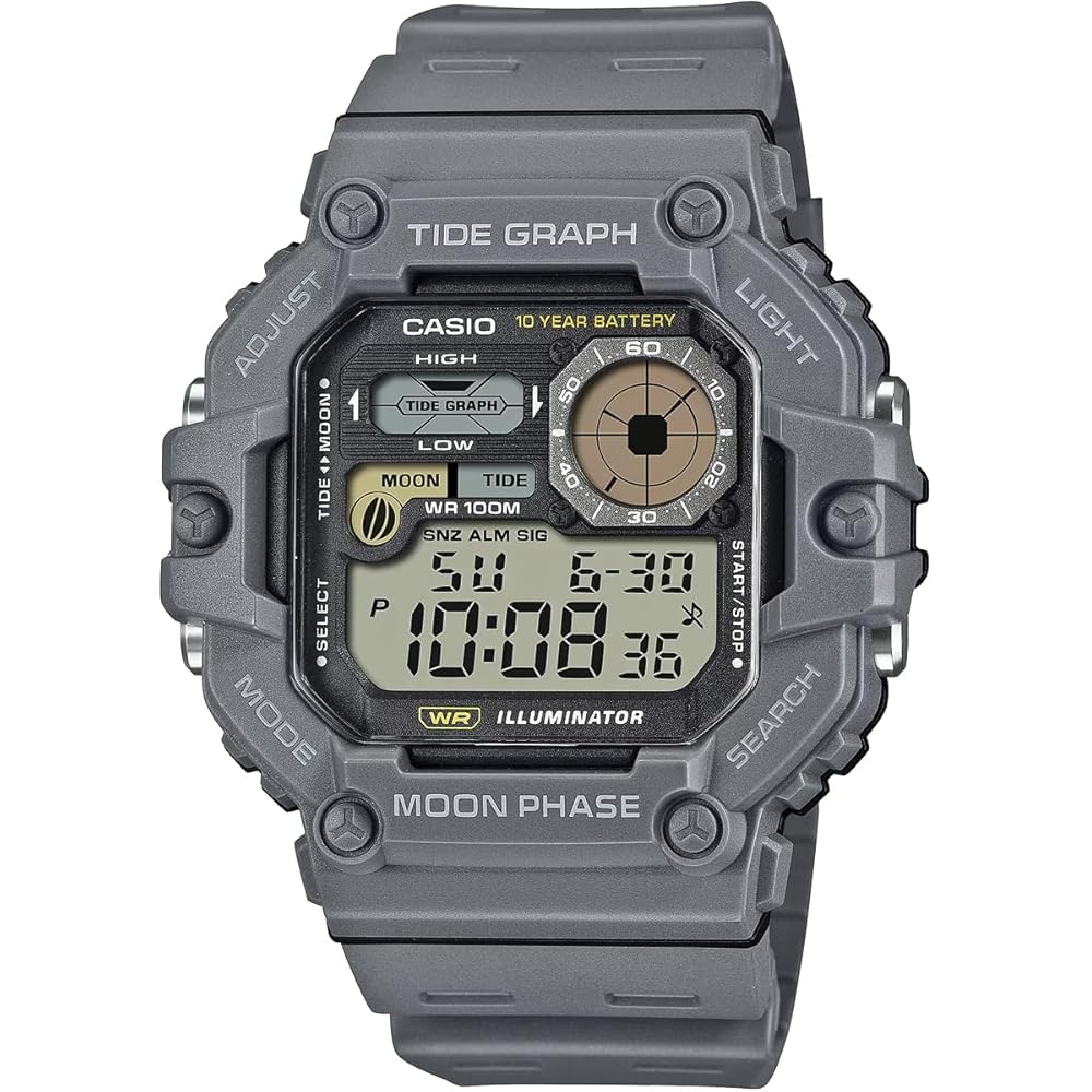 

Casio WS-1700H-8AV Digital Men s Watch Tide Graph Moon Data Display Dark Gray