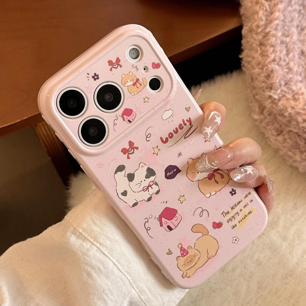 Cute Cat Phone Case Suitable for iPhone 16, iPhone 17, iPhone 17 Pro Max