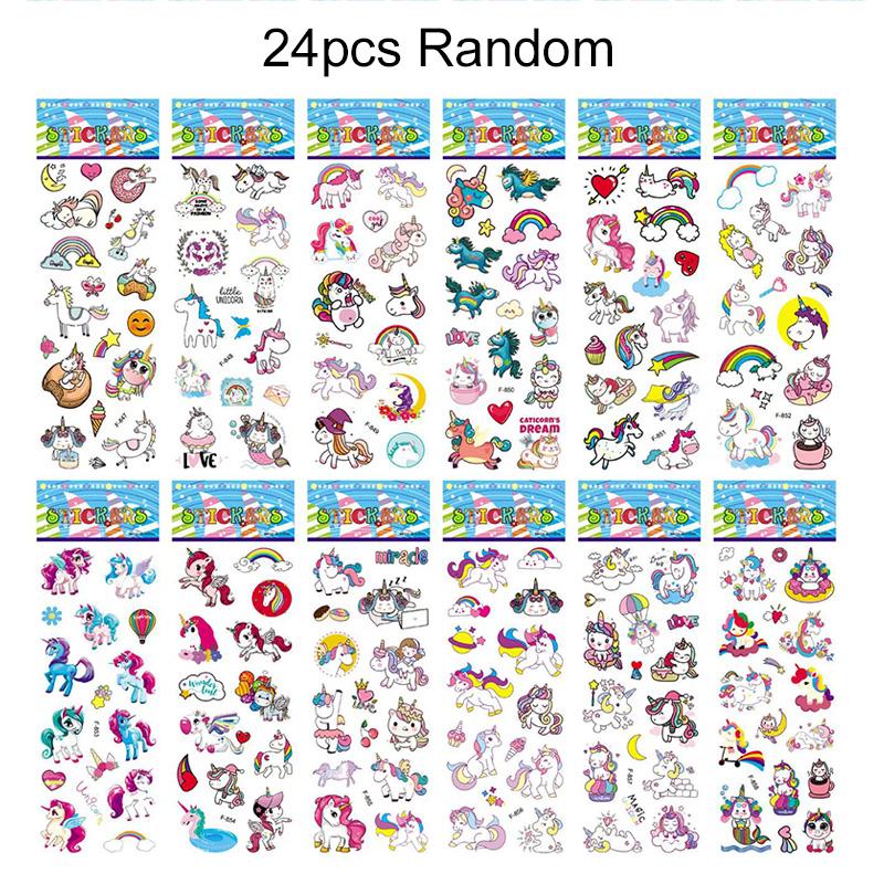 6/12/24pcs 3D Bubble Stickers Cartoon Cute Unicorn Design Children Sticker Toys for Kids Birthday Christmas New Year Gifts TMZ