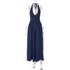 Hot-selling New Solid Color Sexy Deep V Hollow Neck Temperament Pendulum Skirt Edge Dress Women's Clothing