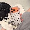 Simple Black and White Polka Dot Bow Phone Case for iPhone 17 Pro Max/16, Double Layer Design for Models 15/14.