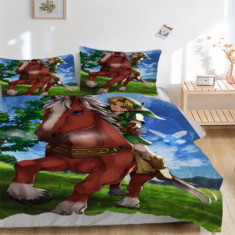 Fantasy Horseback Adventure Print 3Pcs Bedding Set,Duvet Cover with 2 Bedro,Pillowcase Home Birthday Gift