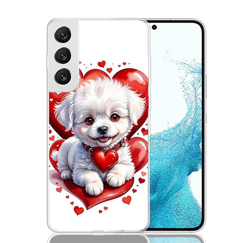 Lovely Puppy Heart Dogs Phone Case For Samsung Galaxy S26 S25 Edge S24 S23 FE S22 Ultra S21 Plus S20 + Fundas Cover Coque Galaxy