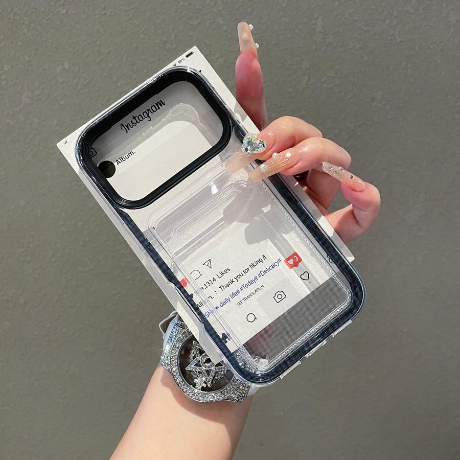 

Прозрачный чехол для телефона 3 в 1 с держателем для карт, противоударный и не желтеющий ТПУ, легкий доступ к кредитным картам для iPhone 17 Pro Max 16 15 14 13 12 11 XR X Max iPhone 17 Pro Max чёрный