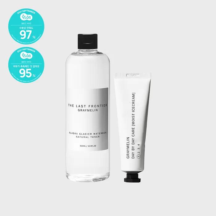 [Whitening/Wrinkle Improvement Functional] Alaska Cooling Moisturizing Set (Alaska Natural Large Size Toner 500ml + Moist Ice Cream 50ml)