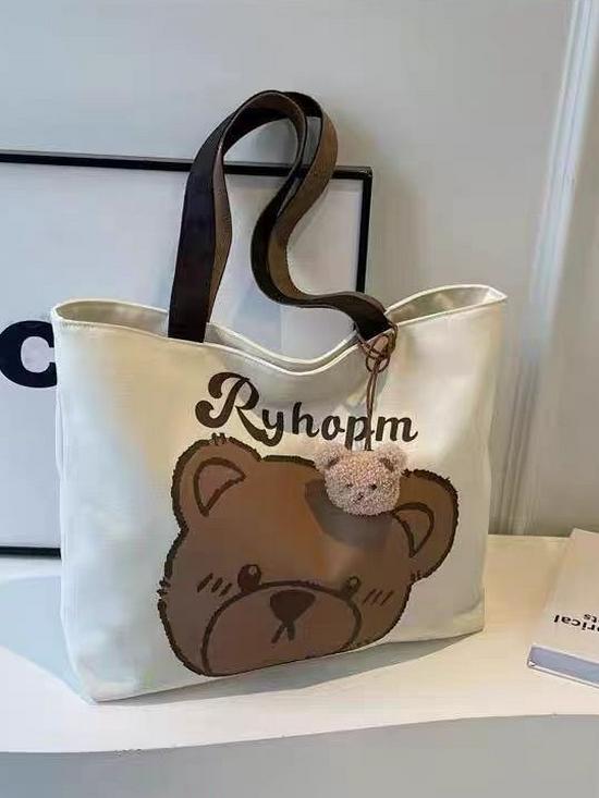 Large Capacity Japanese Cartoon Canvas Tote - Versatile Student and Commute Shoulder Bag