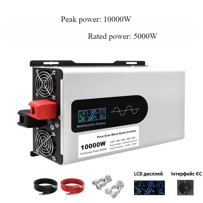 2025 EU Photovoltaic Solar High Power Pure Sine Wave Inverter 12V24V48V 5000w-10000w 50hz Car Home Auto Parts Car AC