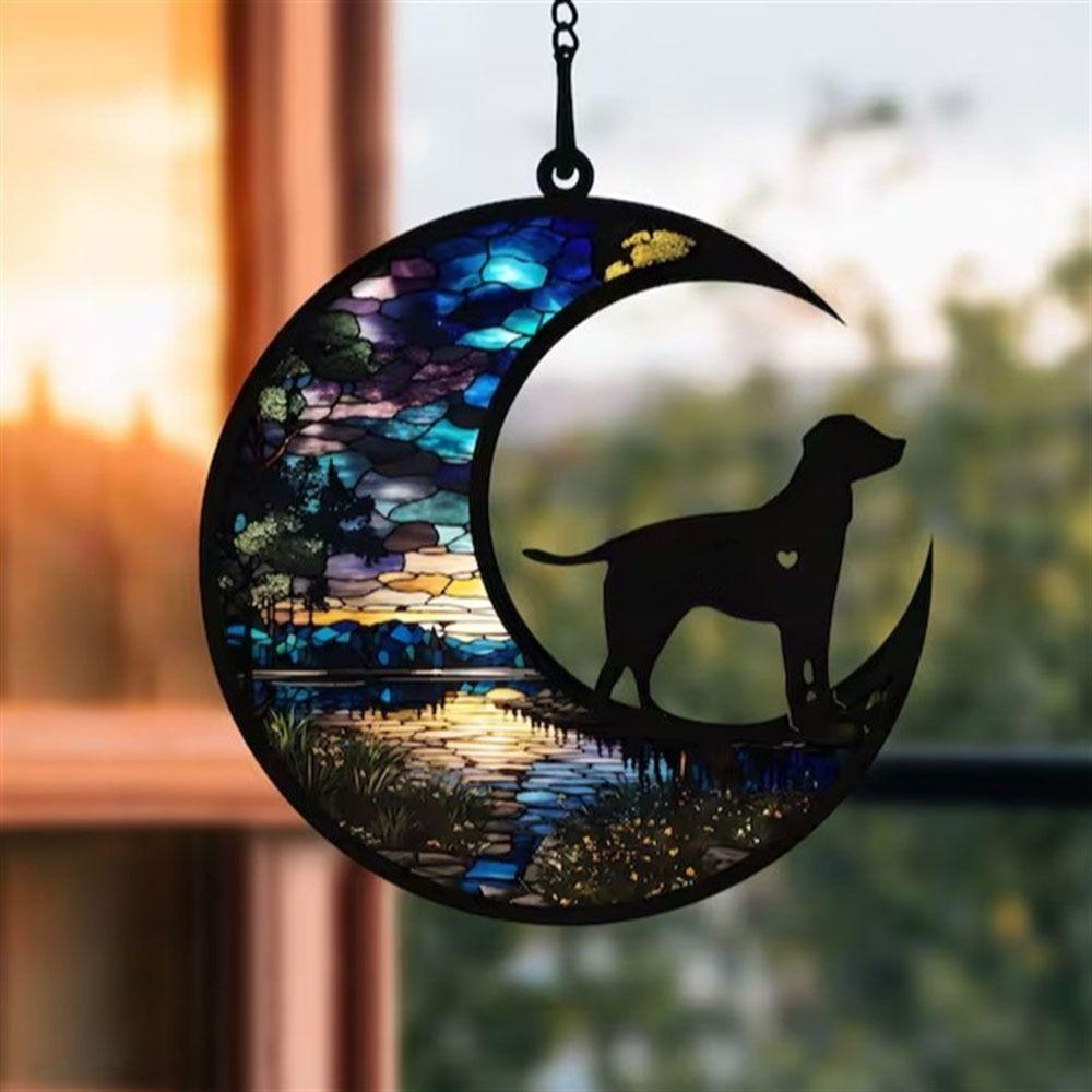 Acrylic Moon Shaped Cat Door Wreaths Home Decor Hanging Cats Garland Halloween Ornament  Halloween
