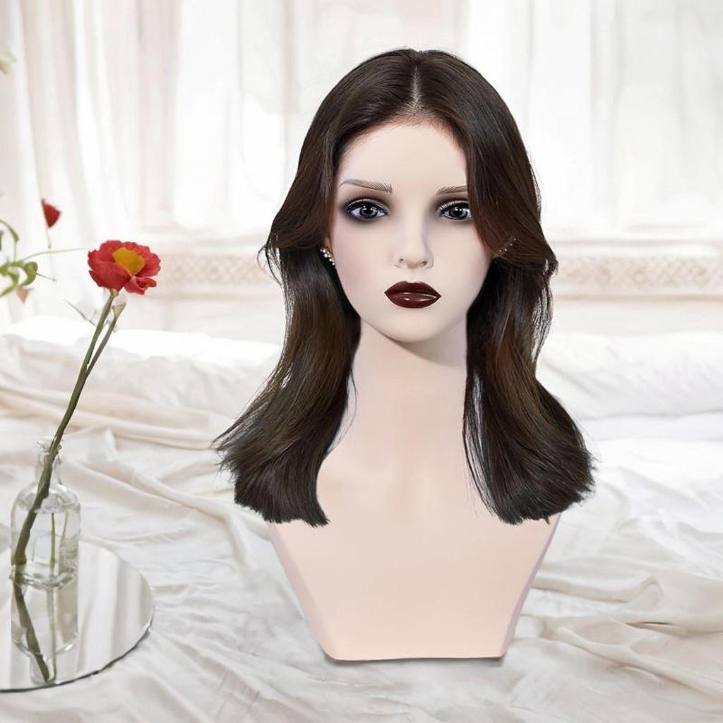 Female Mannequin Head Manikin with Ears Stable Realistic PVC Bust Wig Holder for Hairpieces Hat