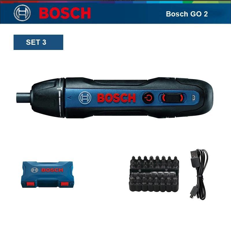 Bosch GO 2 Cordless Electric Screwdriver Professional Smart Screwdriver 5 Torque Setting USB Rechargeable Hand Drill Bits Kits