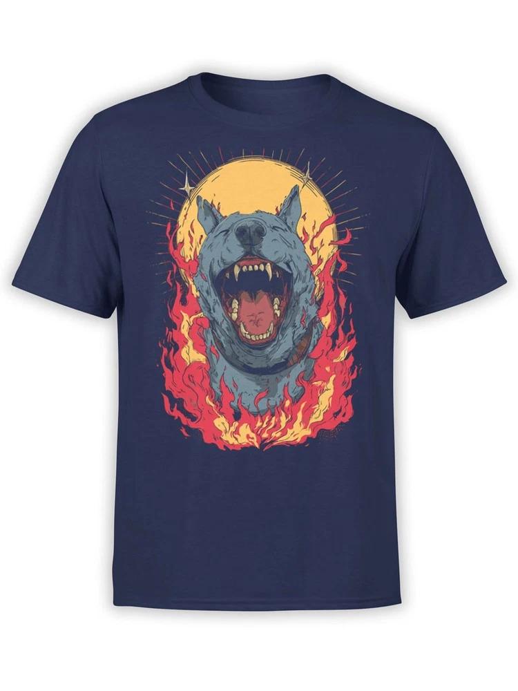Inferno Hound Tshirt Fiery Dog Tee Unisex S