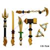 MOC Figurine Accessoires Briques de Construction Épée Fléchette Serpent Doré Bâton Armure Cape Cheveux Films Poupées Briques Compatibles Jouets N12