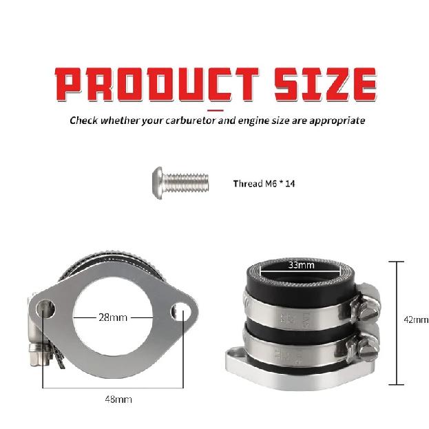 NIBBI CNC Intake Manifold Replacement Orginal CG Engine Horizontal Engine High-Performance Manifold Motorcycle PE PWK Carburetor