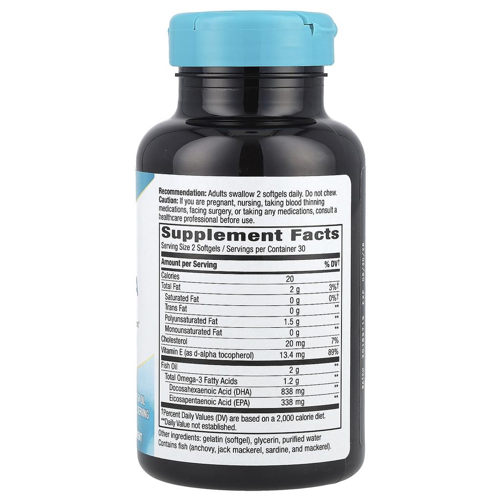 Nature's Way Mega-Dha Premium Fish Oil, 2,000Mg, 60 Softgels (1,000Mg Per Softgel)