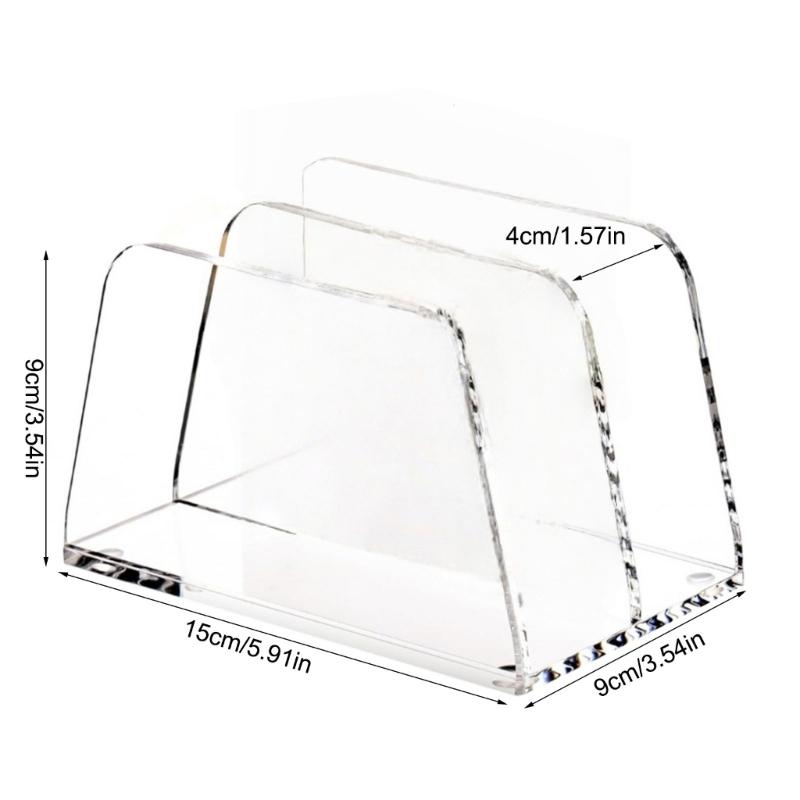 Transparency 2 Tiers Desktop File Holder With Multifunctional Paper Storage Compartments Office Supplies Rack