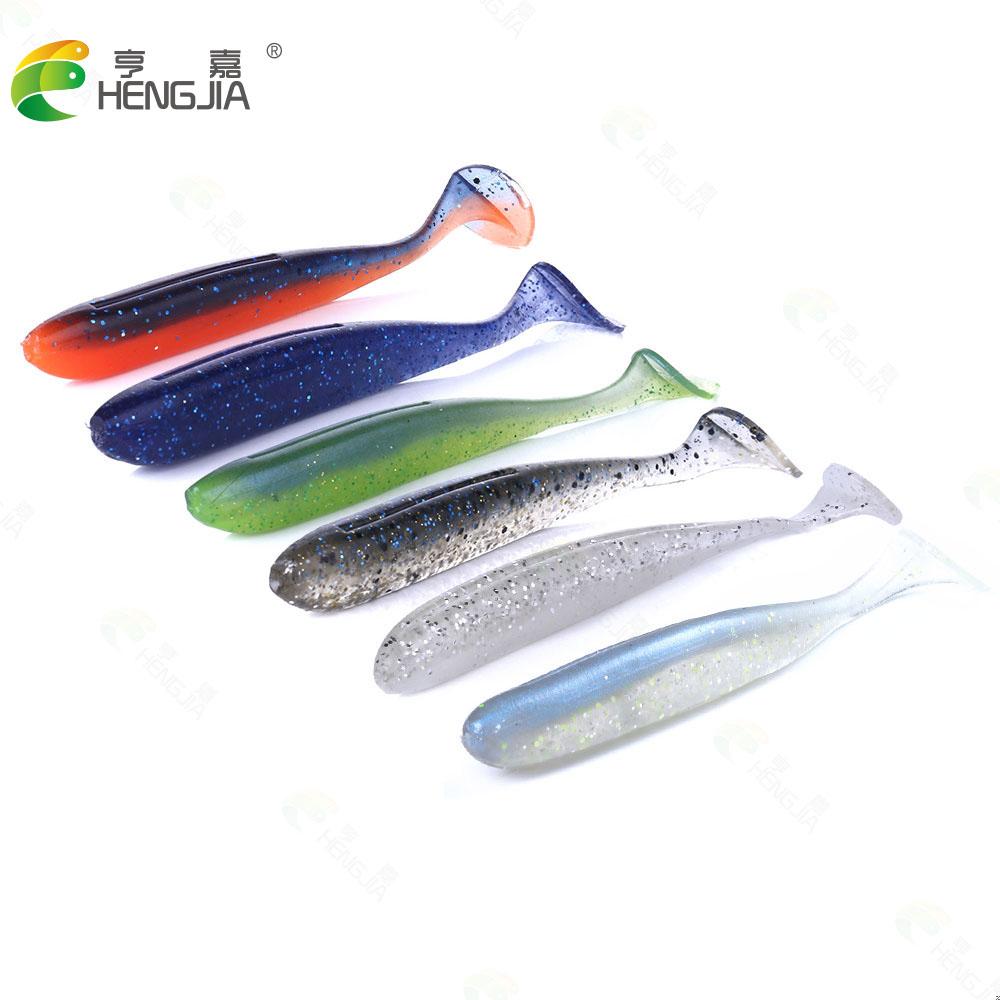 HENGJIA 30Pcs Boxed 10Cm-5.4G Soft T Tail Paddle Tail Baits Artificial Isca Pesca Wobbler Bass Minnow Lure Silicone Baits