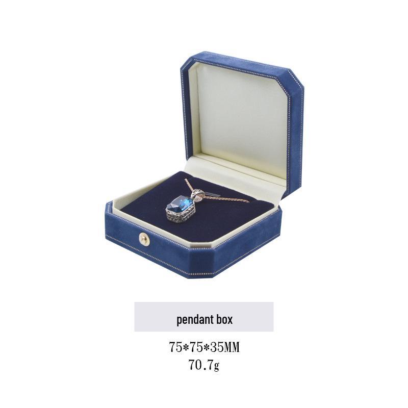Octagonal Velvet Wedding Jewelry Box for Rings, Necklaces, and Earrings
