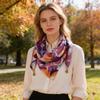 1PC Necklace French Style Magnetic Closure Gift Silk Scarf Luxury Painted Pattern Elegant Neck Scarf Versatile Multi-Color