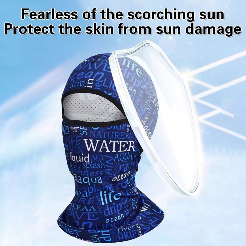 Summer Cool Balaclava Ice Silk Cycling Full Face Cap Sun Anti-Uv Protection Sports Face Cover Headwear Bike Motorcycle Men'S Hat