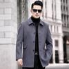Autumn and winter double-sided cashmere coat lapel winter middle-aged woolen coat men's down liner mid-length coat